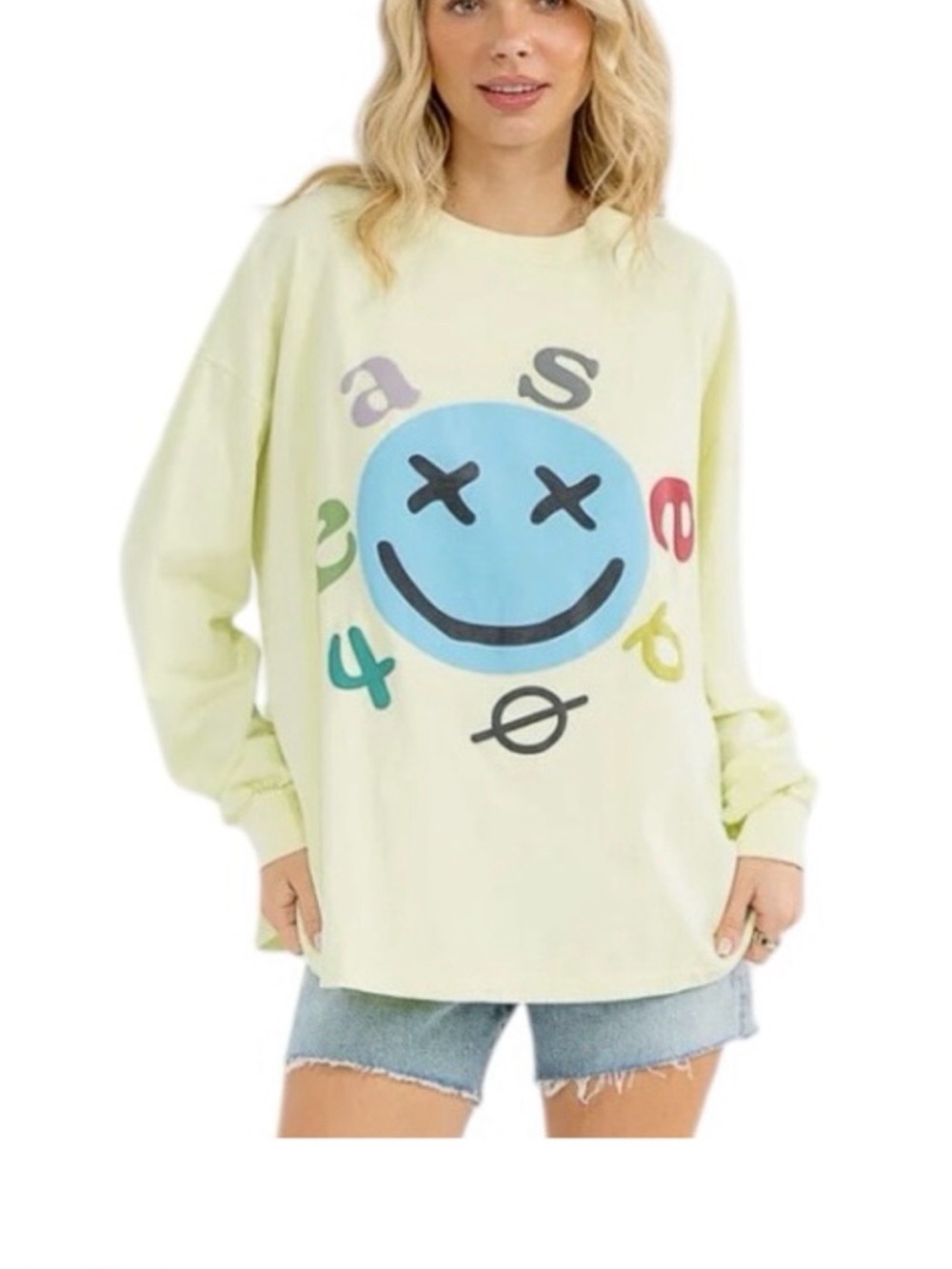 EASEL NWT SMILEY FACE SWEATSHIRT TOP